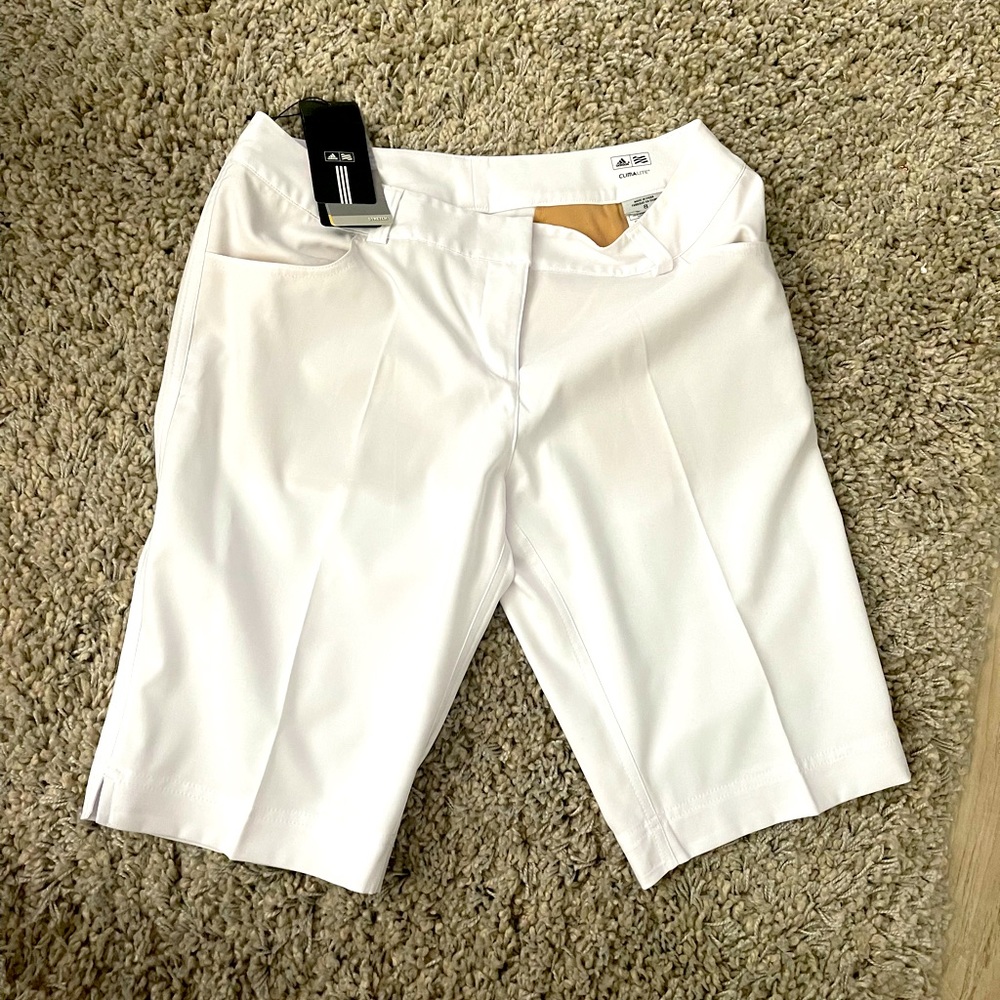 Adidas climalite Bermuda short white sz8 NWT